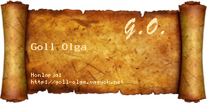Goll Olga névjegykártya